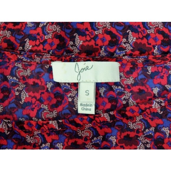 JOIE MEADOW CURRENT 100% SILK ABSTRACT CUTOUT COLD SHOULDER TOP - Picture 7 of 8